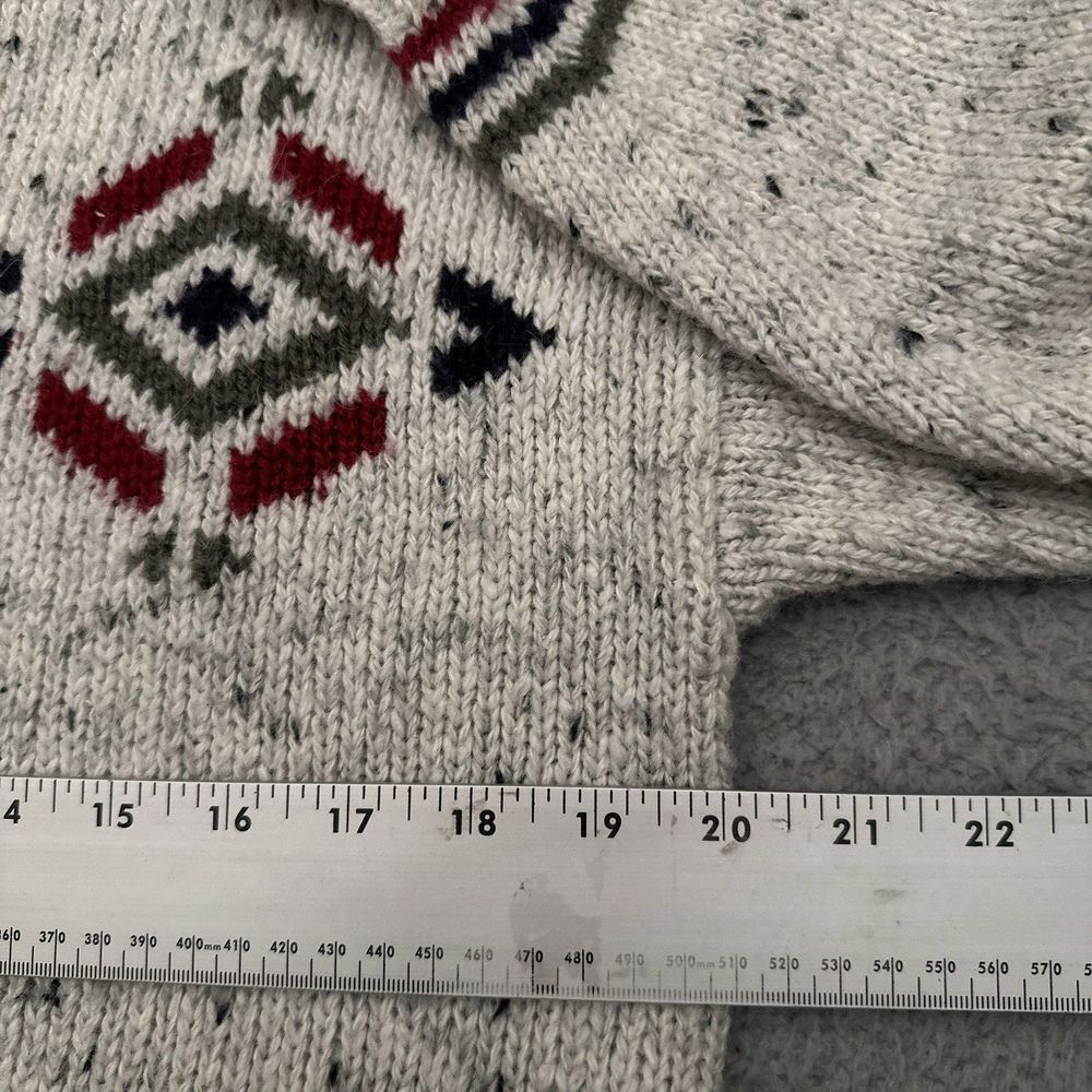 Vintage Memphis Blues Wool Blend‎ Sweater Women's Medium Off White Geometric - Picture 2 of 9